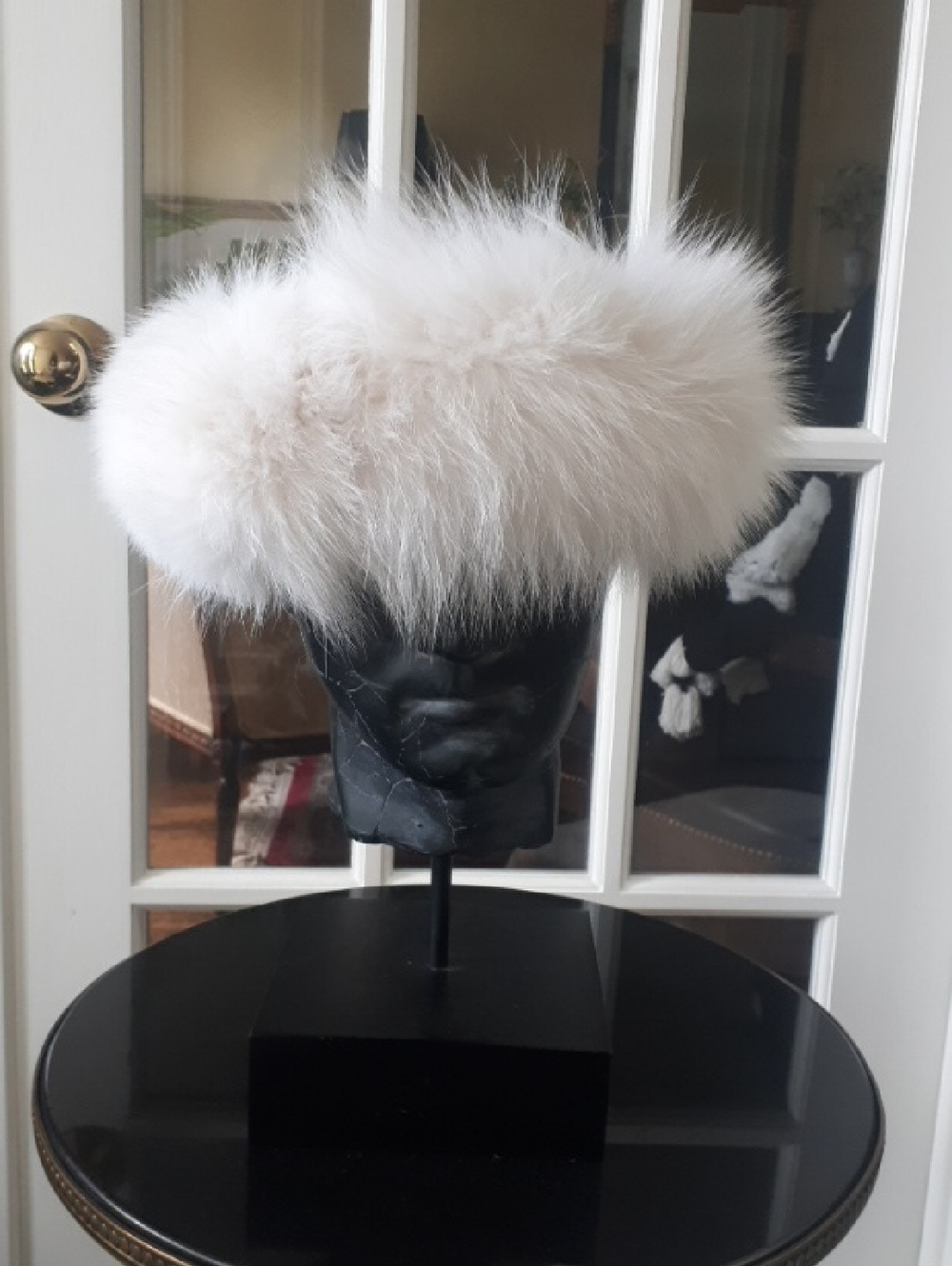Ivory Fox Fur Headband - Plush Winter Ear Warmer
